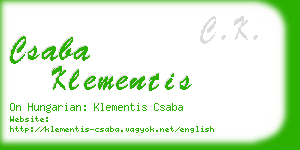 csaba klementis business card